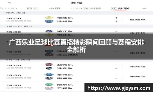 广西乐业足球比赛直播精彩瞬间回顾与赛程安排全解析
